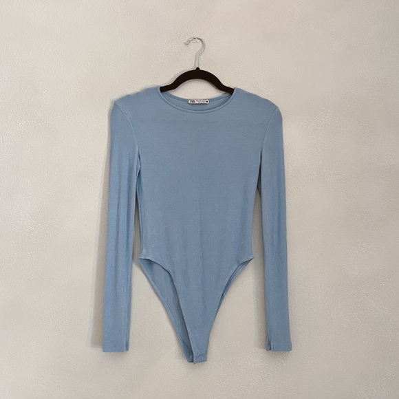 ZARA Baby Blue Knit Bodysuit - Picture 2 of 4